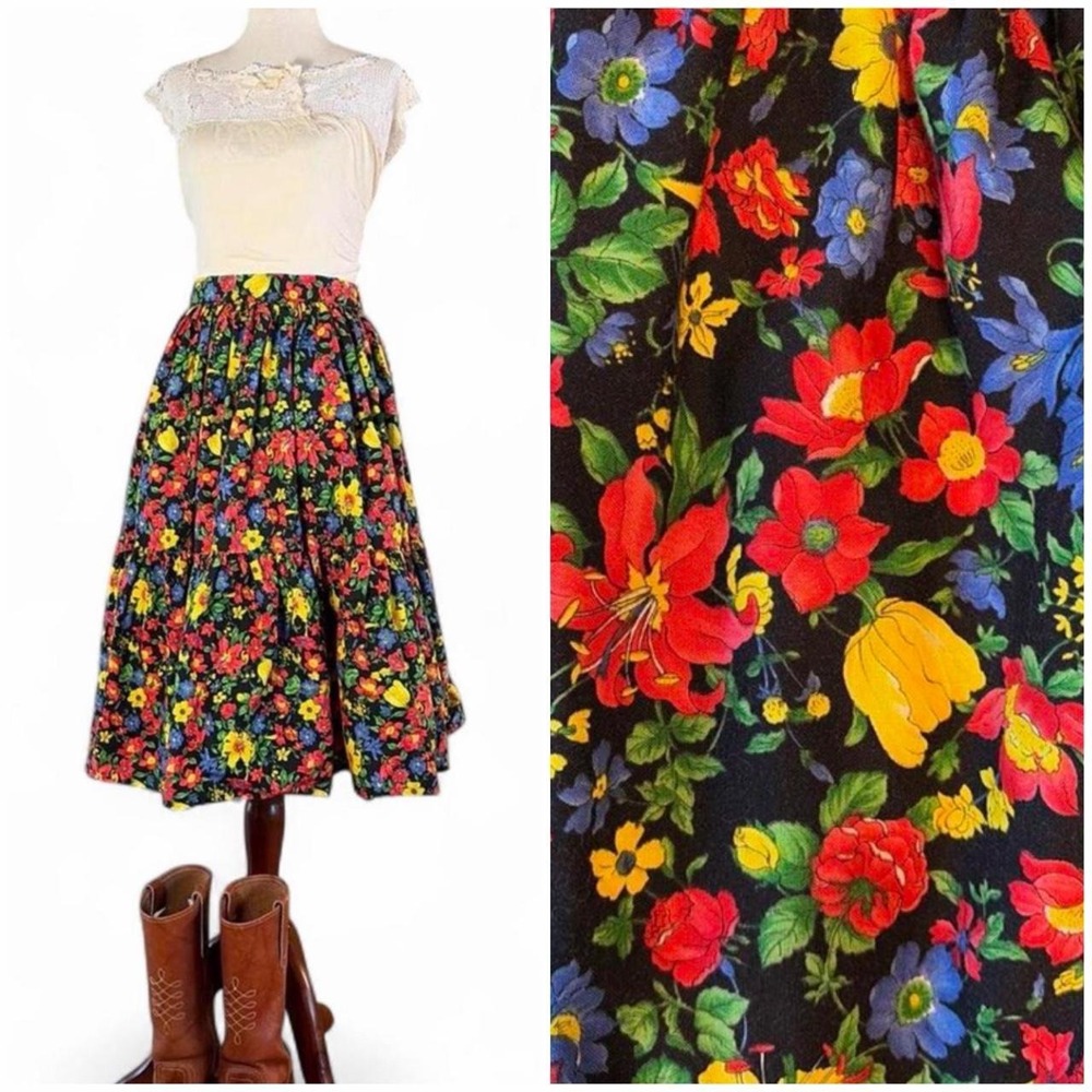 Vintage 60s/60s full circle floral skirt